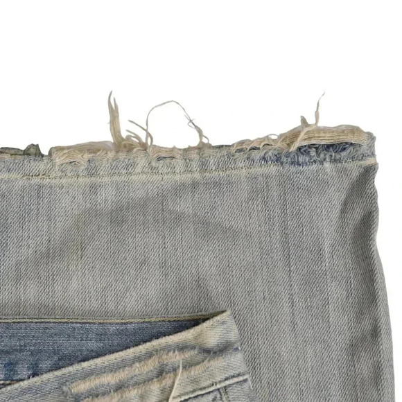 NWT Vintage Guess Flare Jeans Distress Light Wash Wide Leg Low Rise Size 29 - Picture 8 of 11